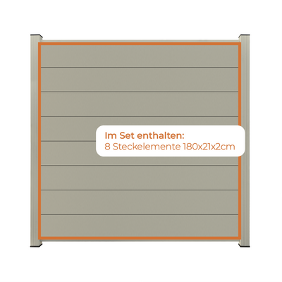 Aluminium Sichtschutzzaun MARIO Seidengrau