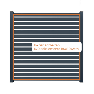 Aluminium Sichtschutzzaun MARIO Breit Anthrazit