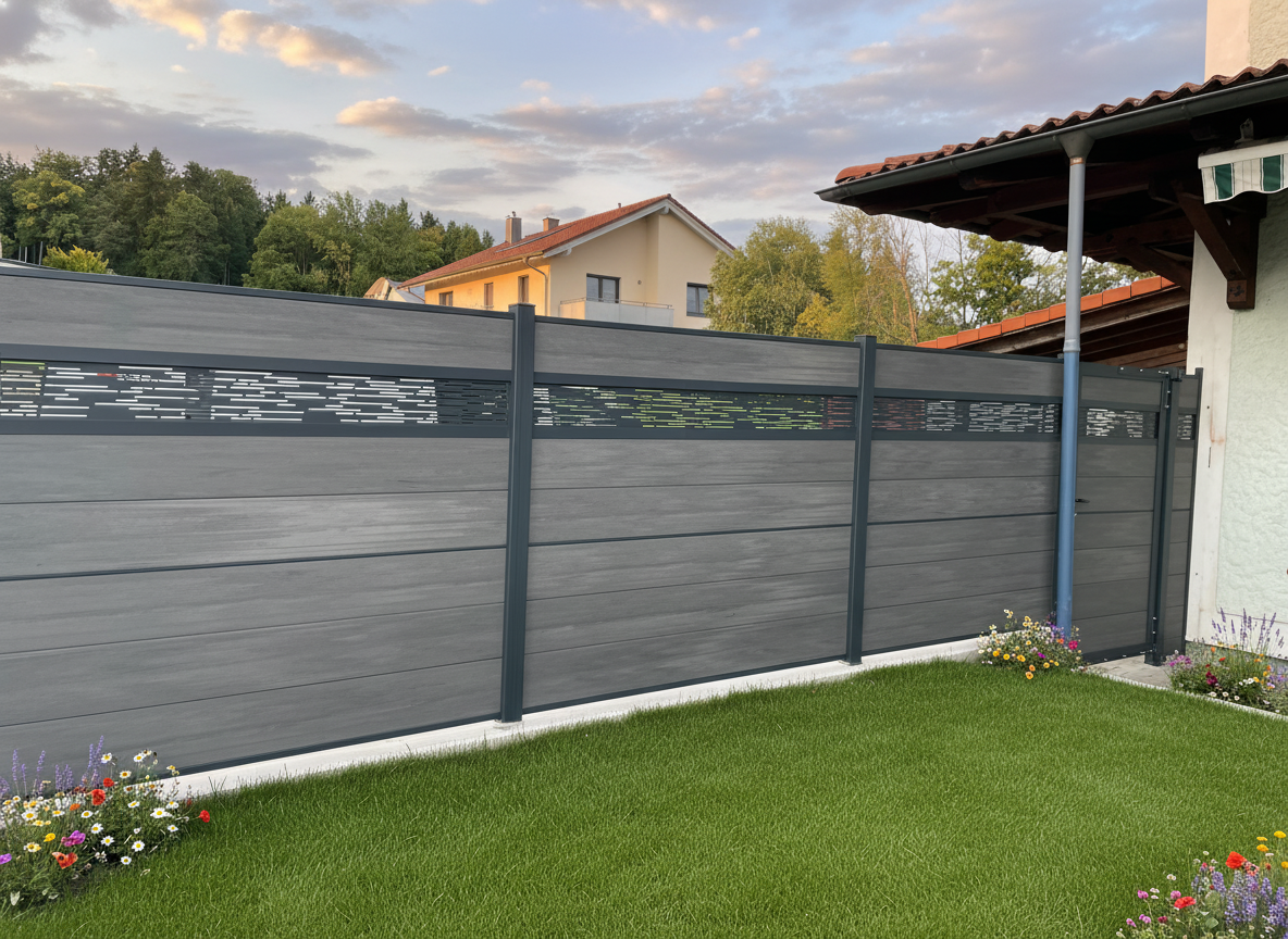 WPC Sichtschutzzaun ENZO Basalt - Style Anthrazit