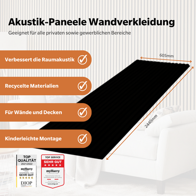 Akustikpaneel Walnuss Comfort 244 x 60 cm