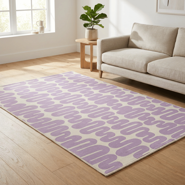 In- & Outdoor-Teppich Wavy Lilac waschbar