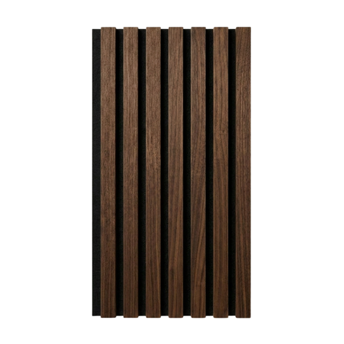 Akustikpaneel Premium Walnuss – Filz Schwarz 244 × 60 cm