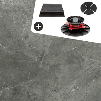 Komplettpaket Terrassenplatte Achat 60x60x2cm
