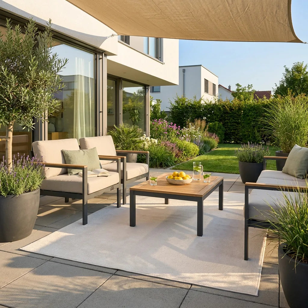 In- & Outdoor-Teppich Almond Beige waschbar