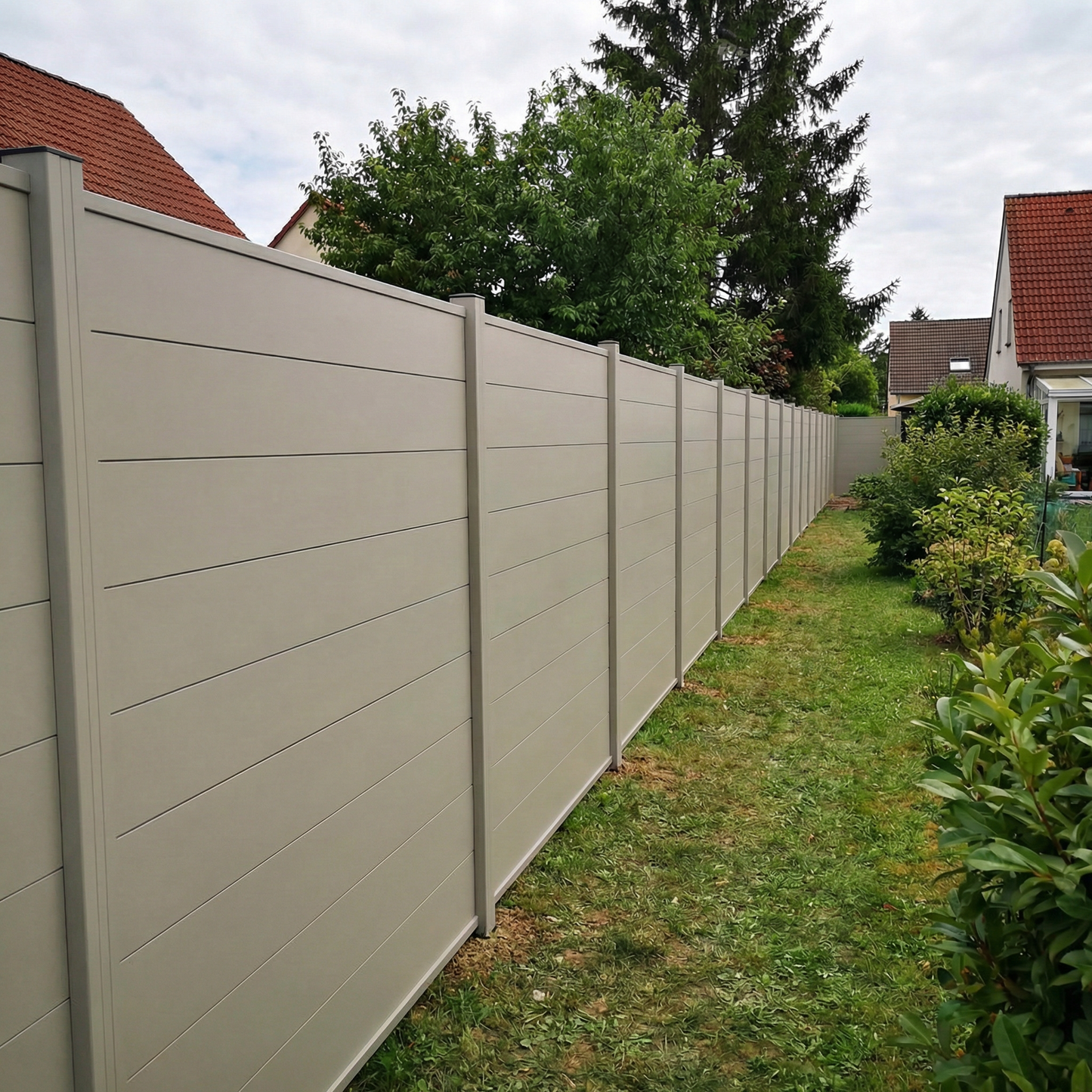 Aluminium Sichtschutzzaun MARIO Seidengrau