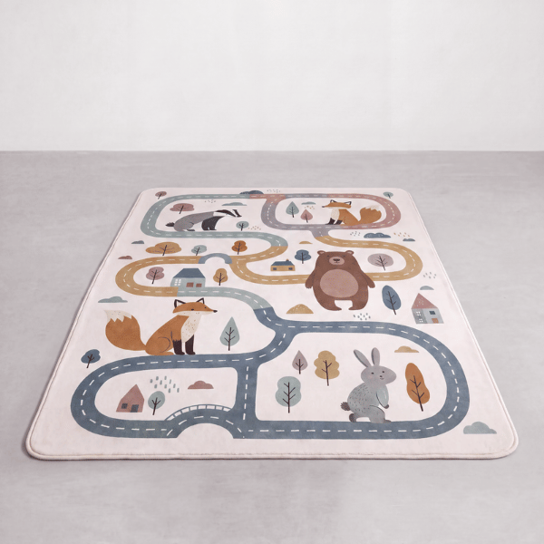 Kinderteppich Animal Trail waschbar