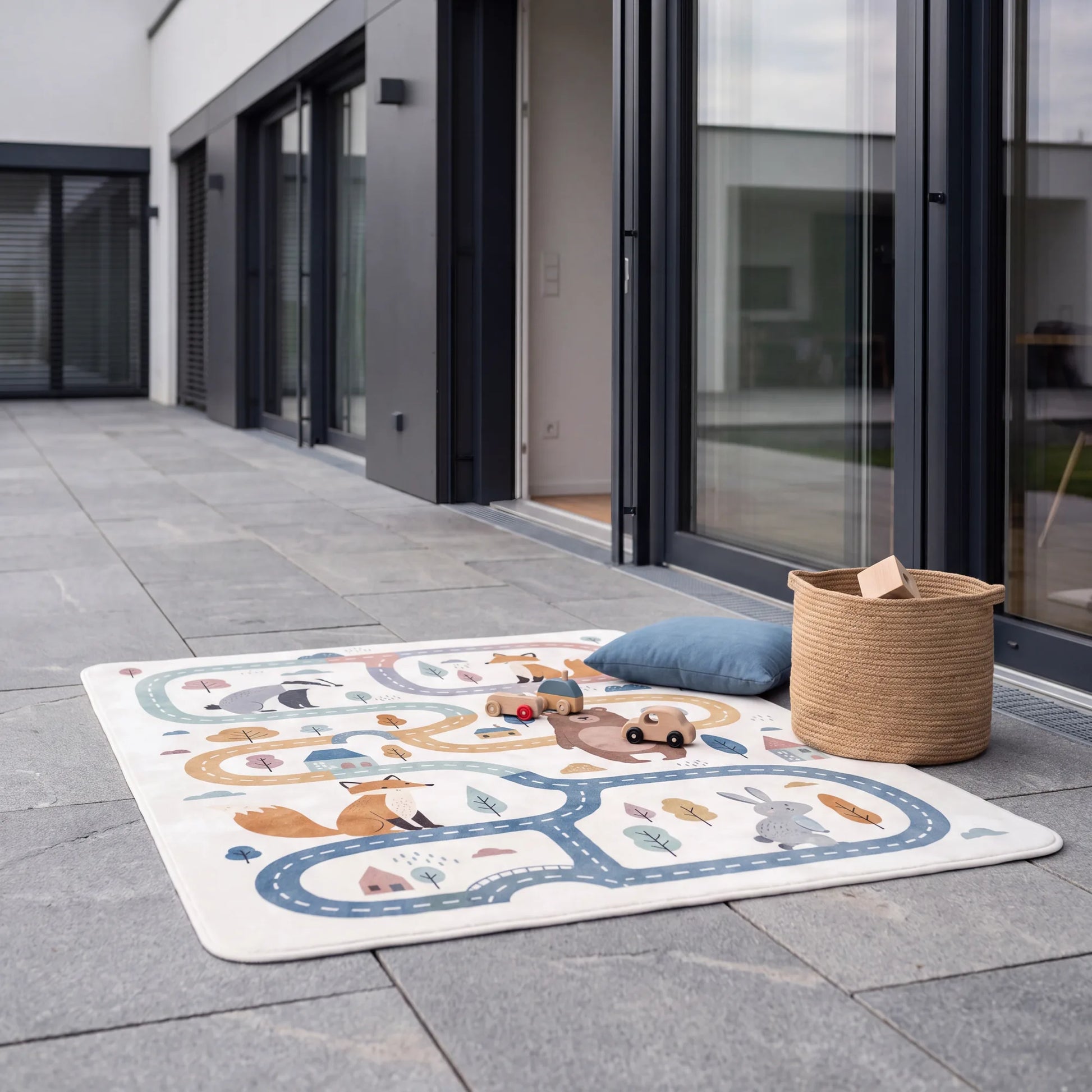 Kinderteppich Animal Trail waschbar