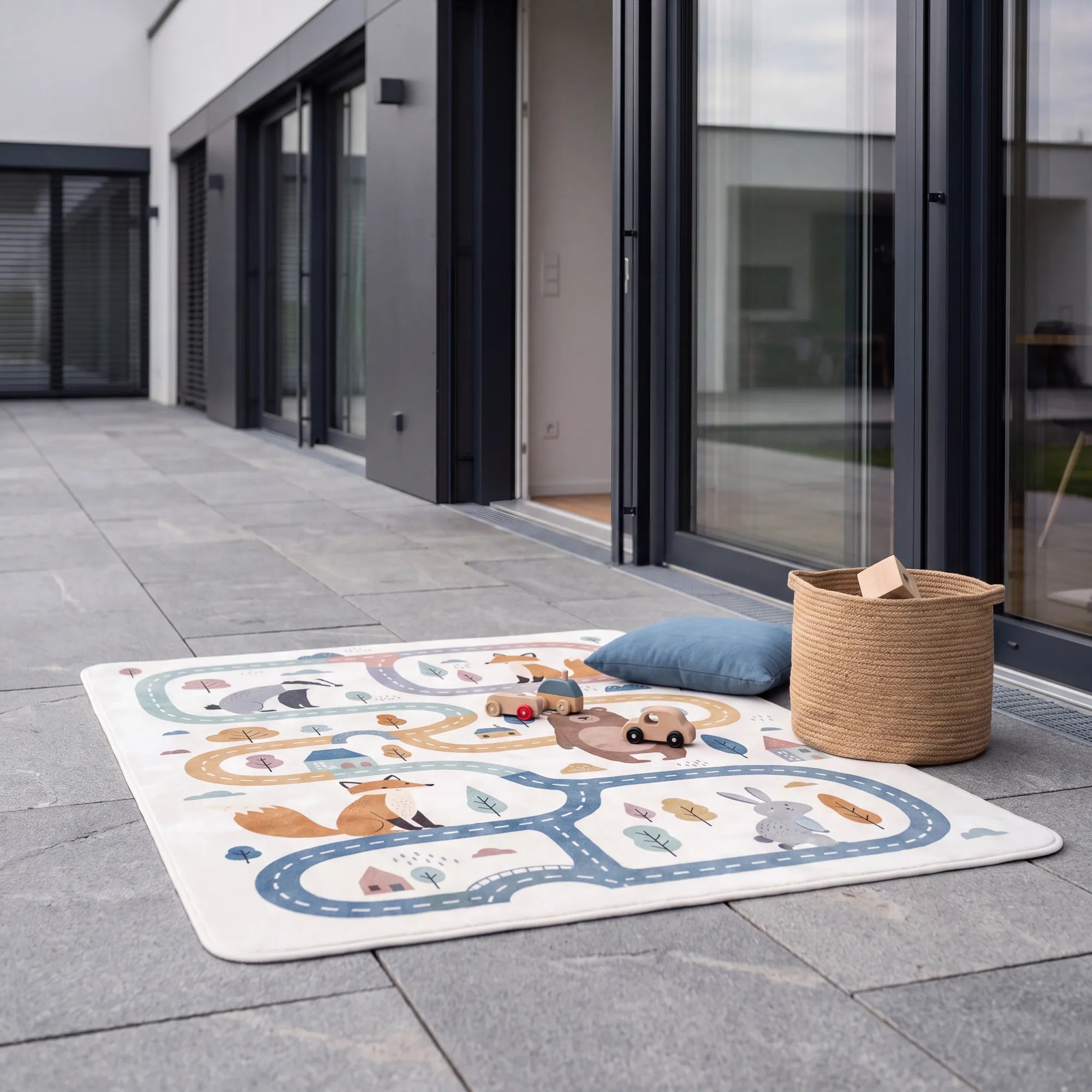 Kinderteppich Animal Trail waschbar