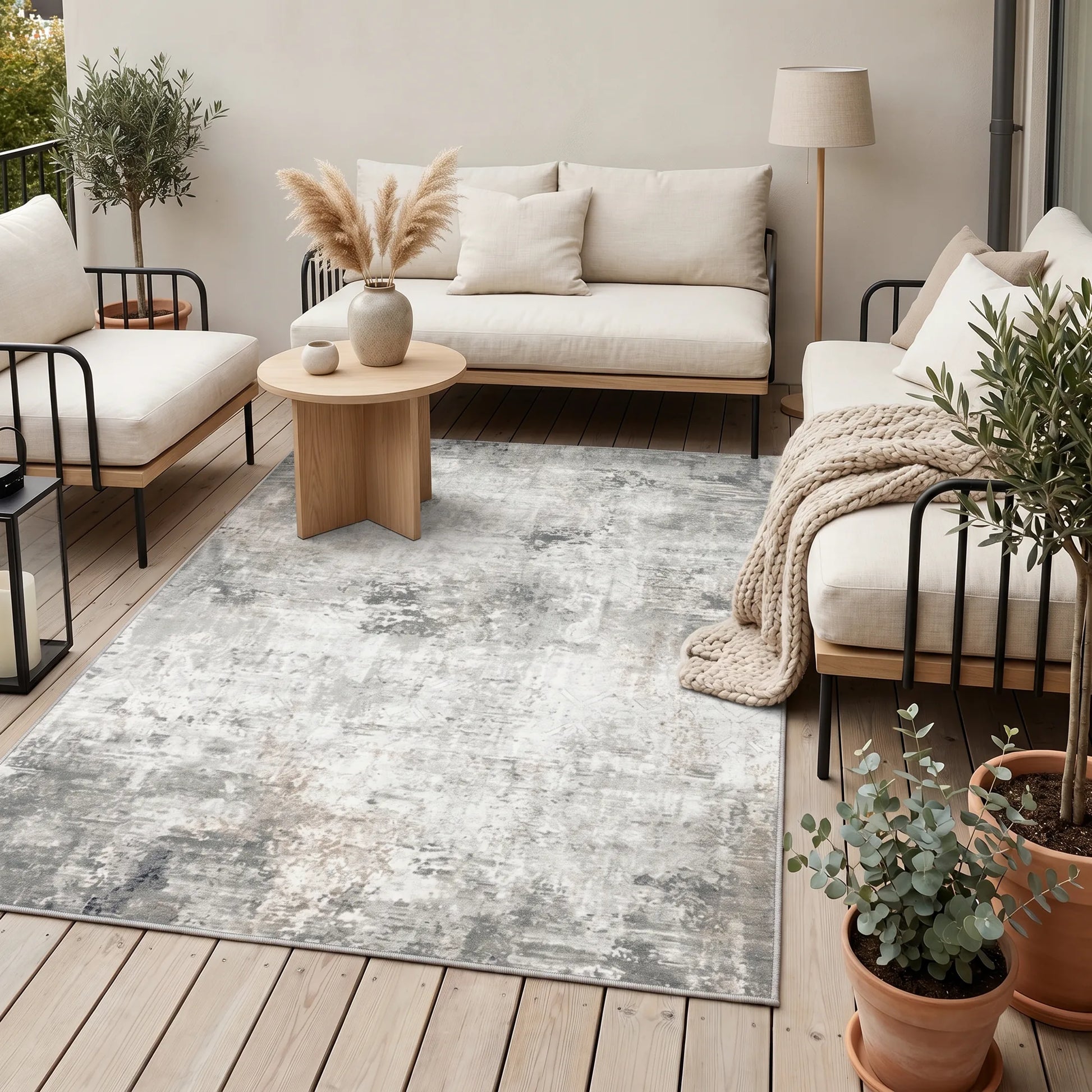 In- & Outdoor-Teppich Ash Grey waschbar