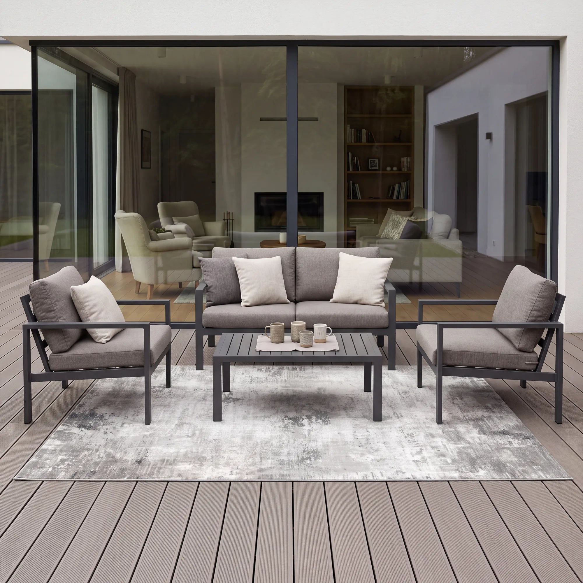 In- & Outdoor-Teppich Ash Grey waschbar