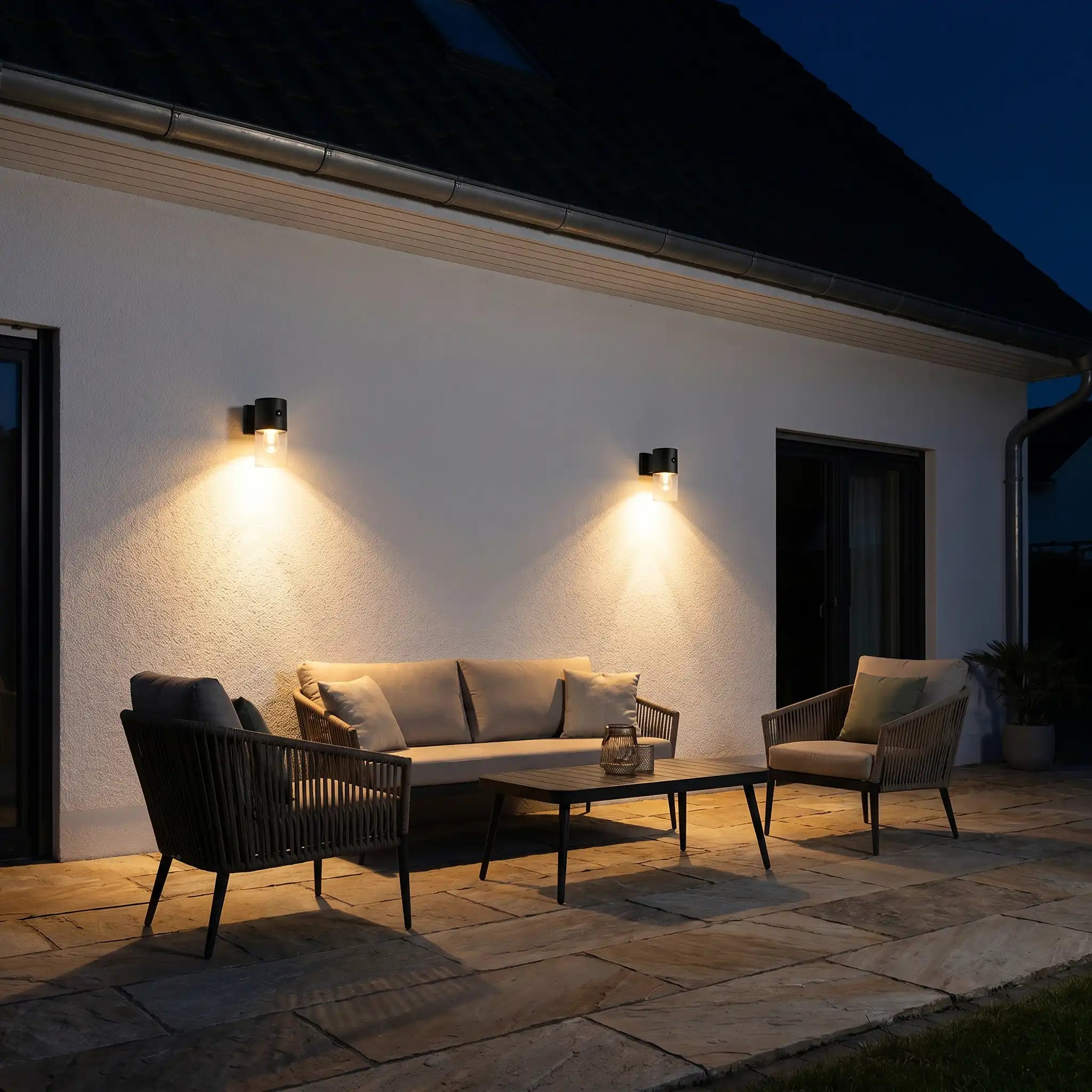 Solar Außenwandleuchte Column 2er Set