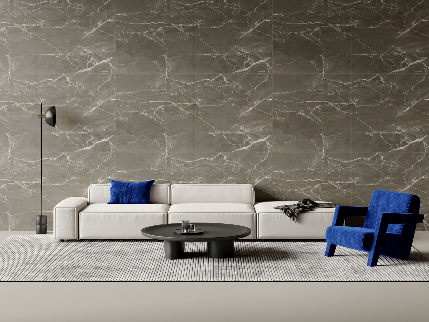 SPC-Wandverkleidung Marmor Anthrazit 800x400mm