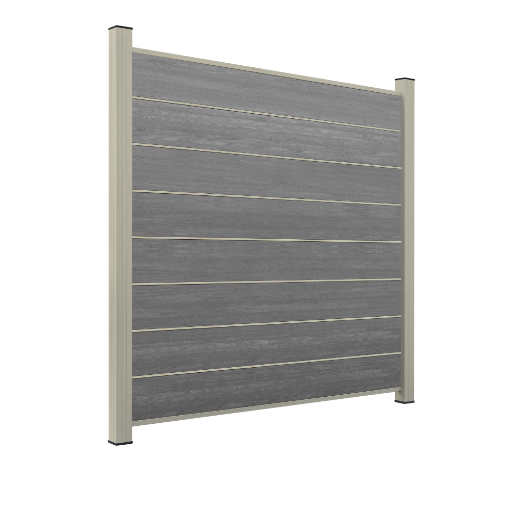 WPC Sichtschutzzaun ENZO Basalt
