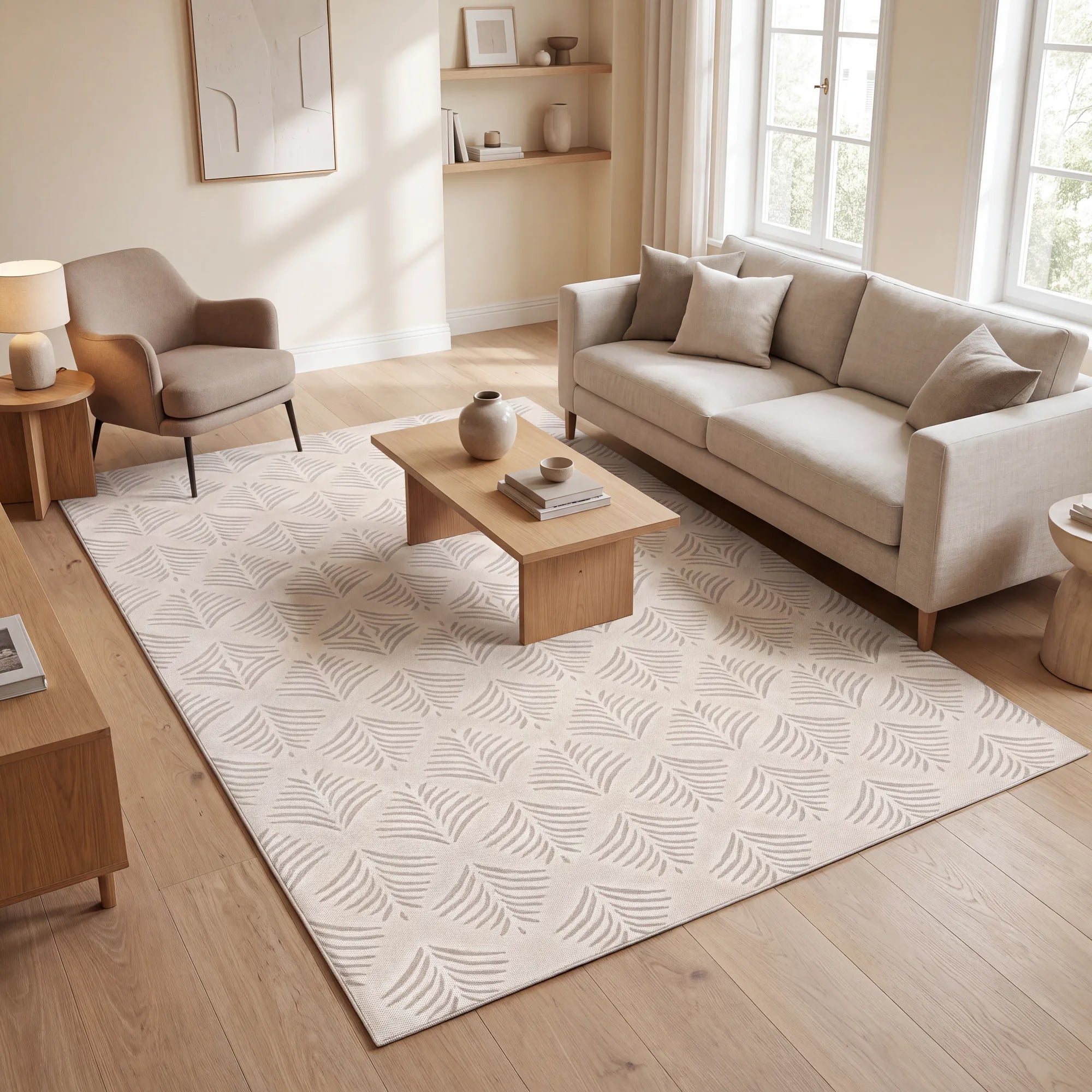 In- & Outdoor-Teppich Botanical Beige waschbar