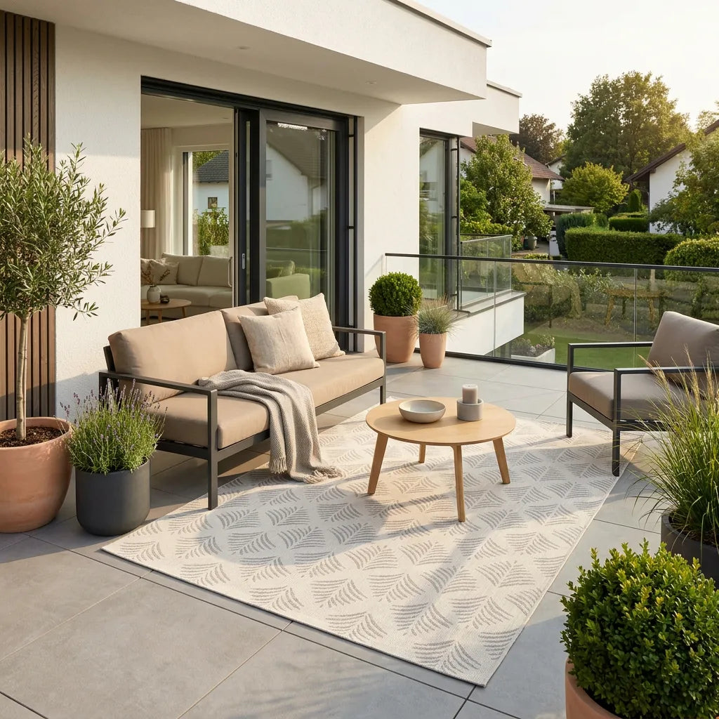 In- & Outdoor-Teppich Botanical Beige waschbar