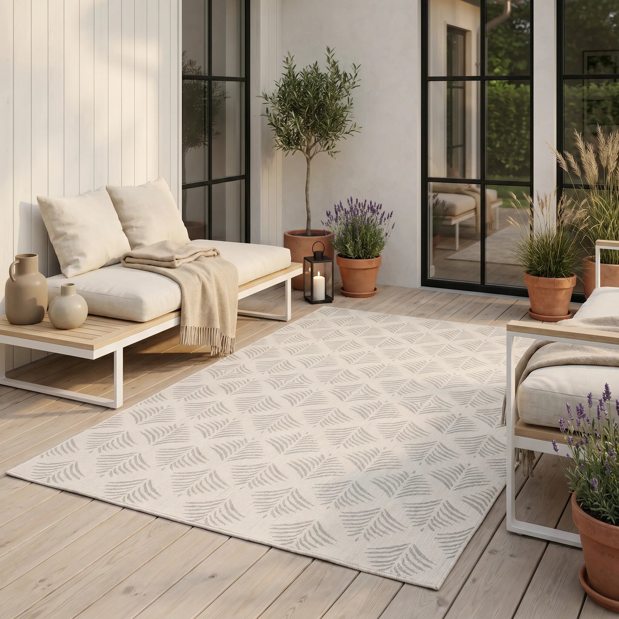 In- & Outdoor-Teppich Botanical Beige waschbar