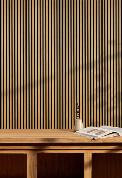 Akustikpaneel Premium Eiche – Filz Schwarz 244 × 60 cm