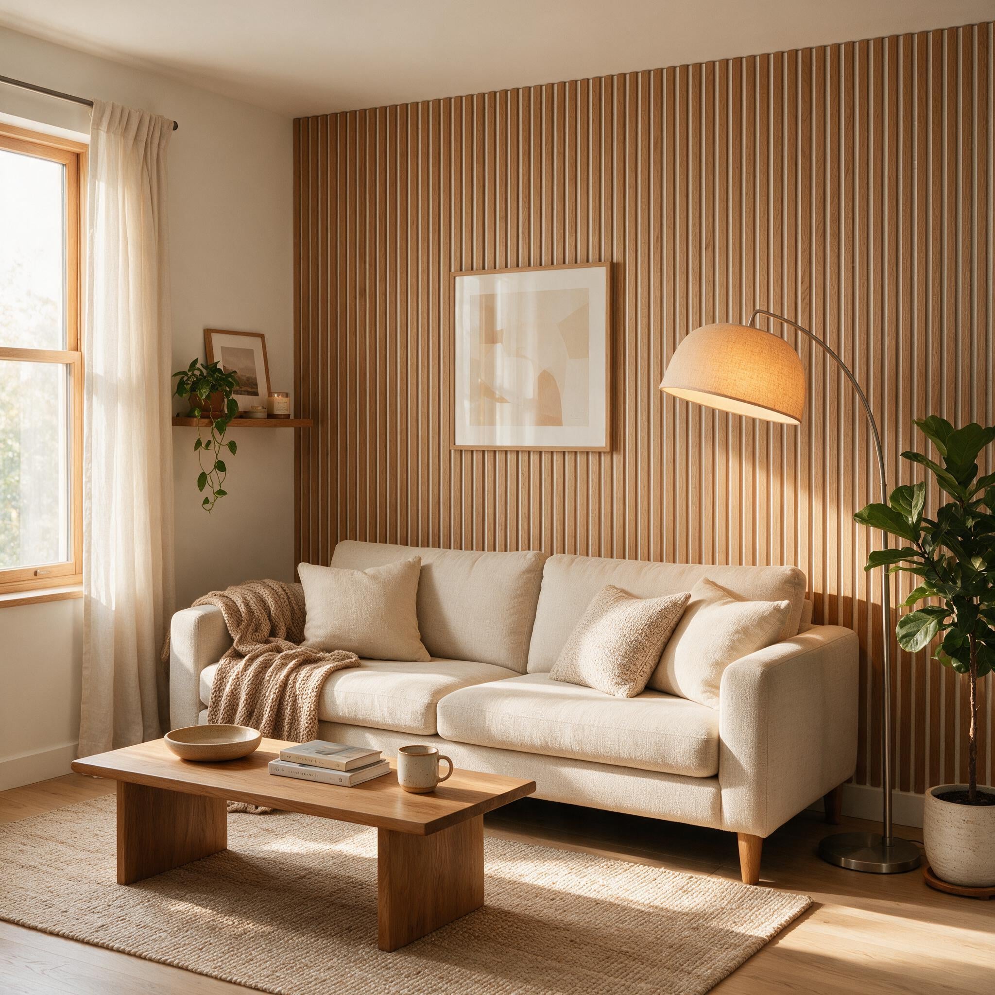 Akustikpaneel Premium Eiche – Filz Beige 244 × 60 cm