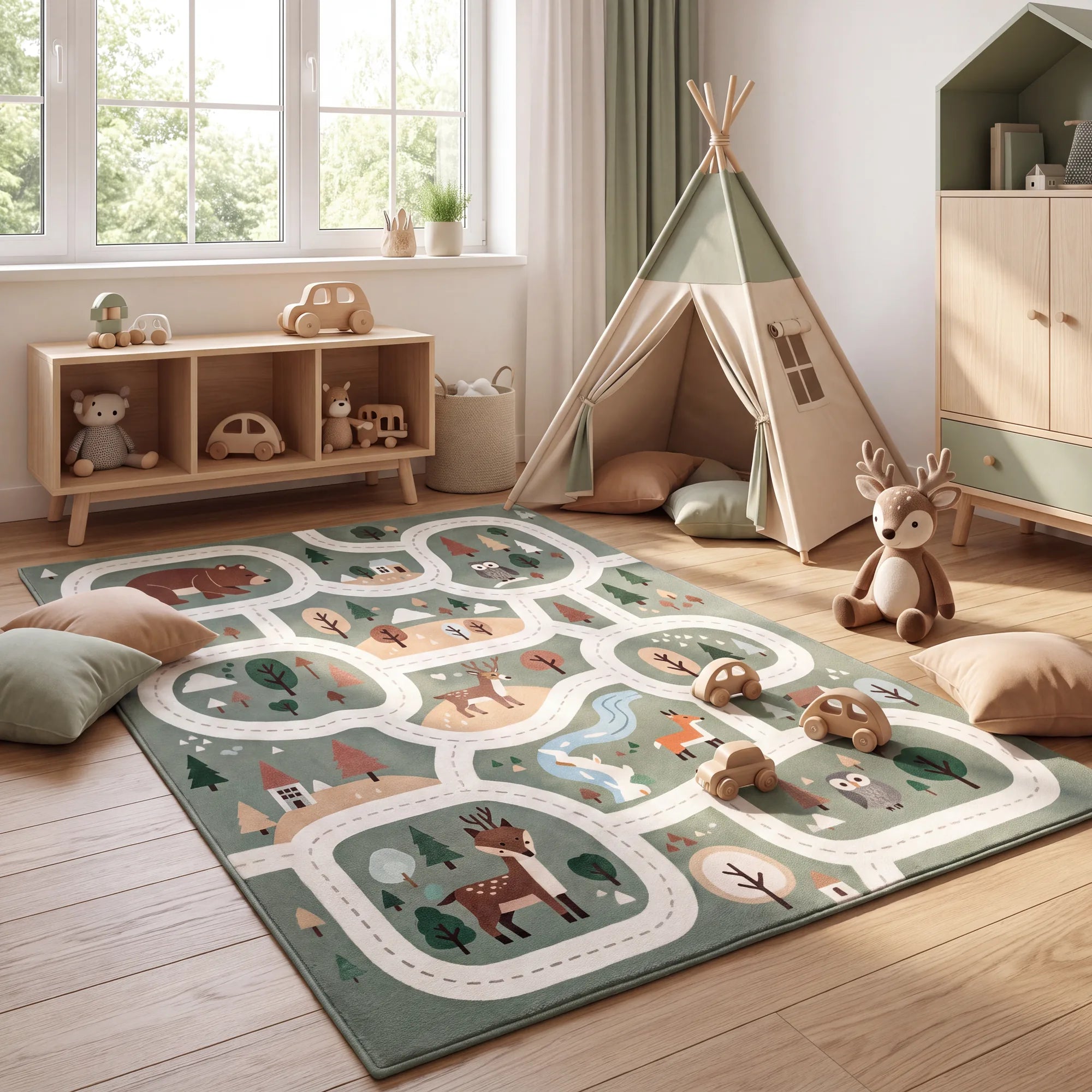 Kinderteppich Forest Friends waschbar
