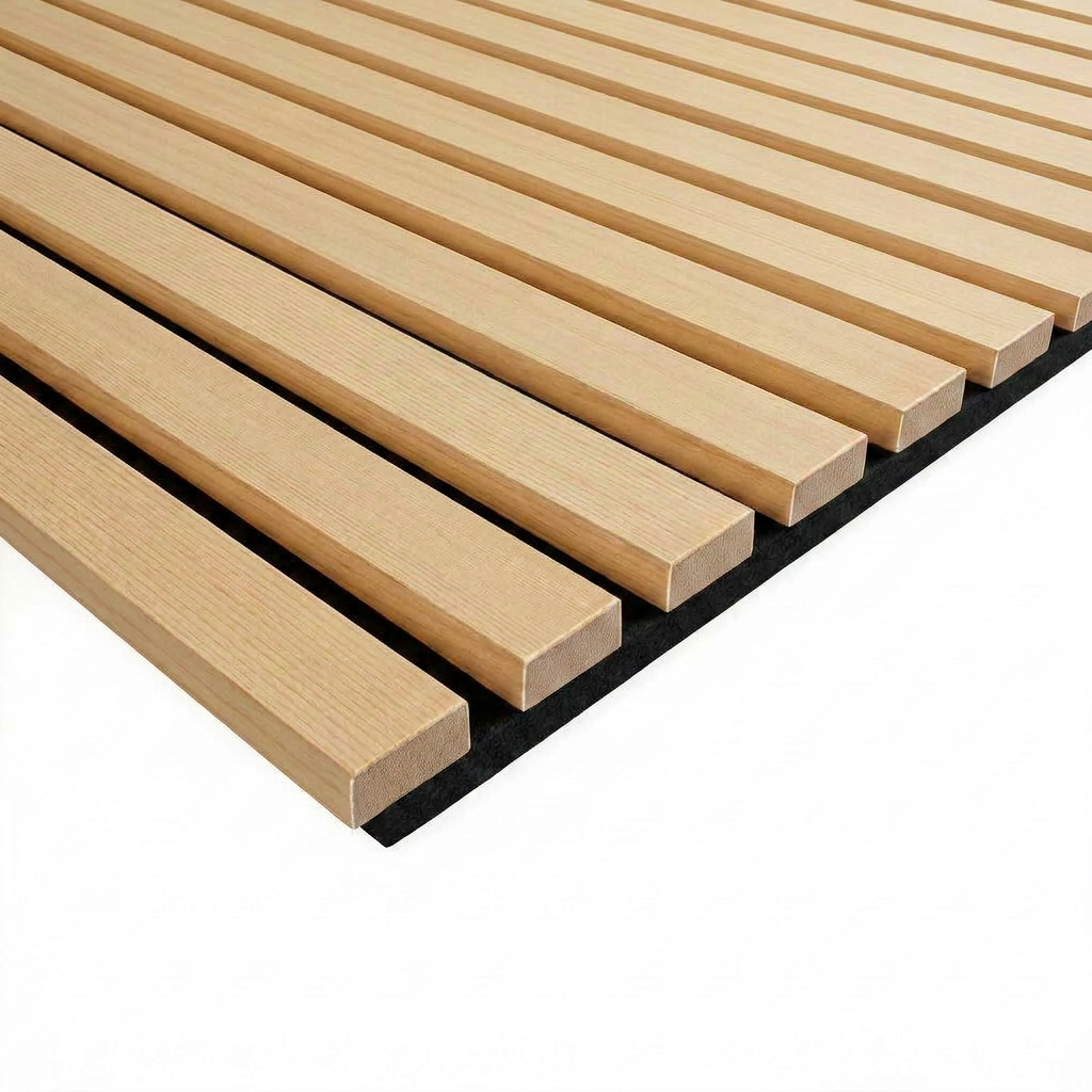Akustikpaneel Premium Kiefer – Filz Schwarz 244 × 60 cm