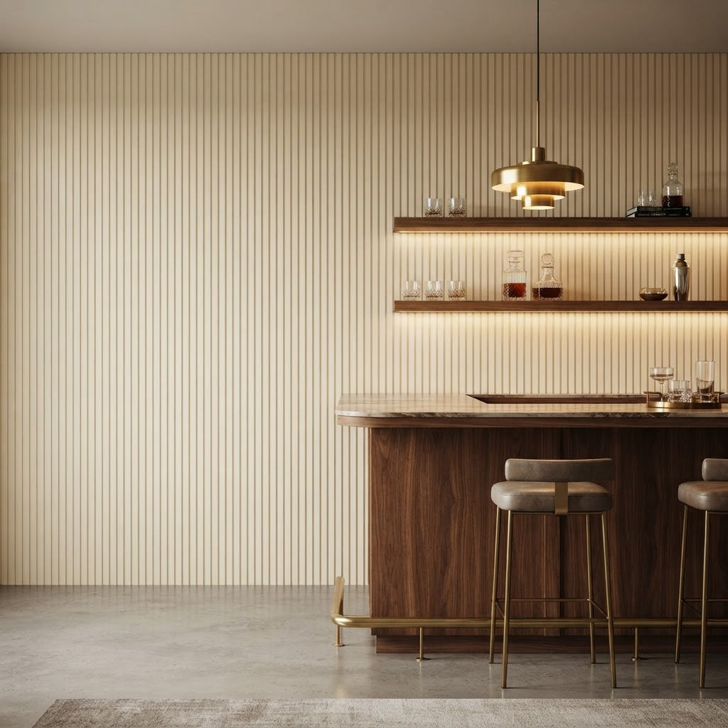 Akustikpaneel Premium Kiesel – Filz Beige 244 × 60 cm