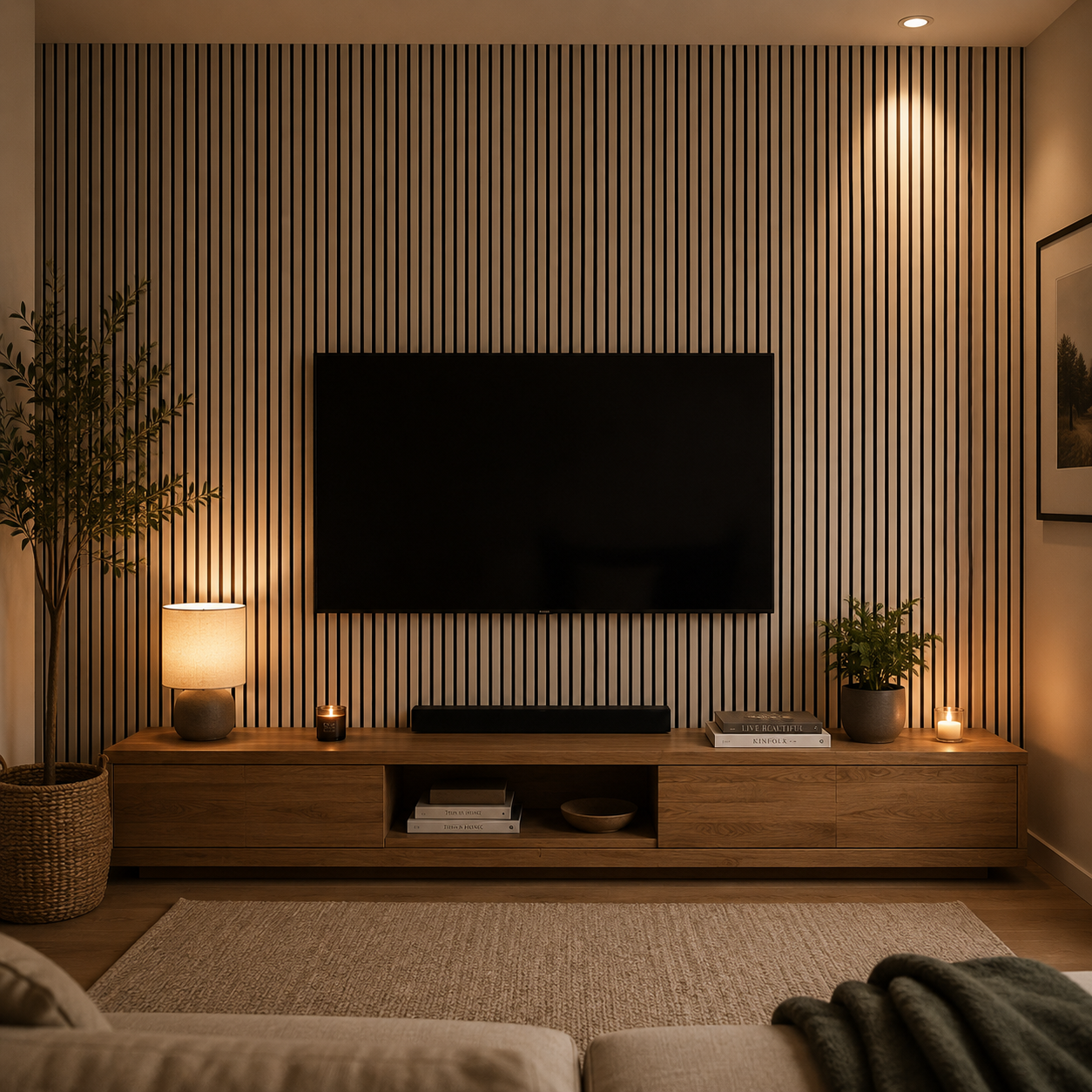 Akustikpaneel Premium Kiesel – Filz Schwarz 244 × 60 cm