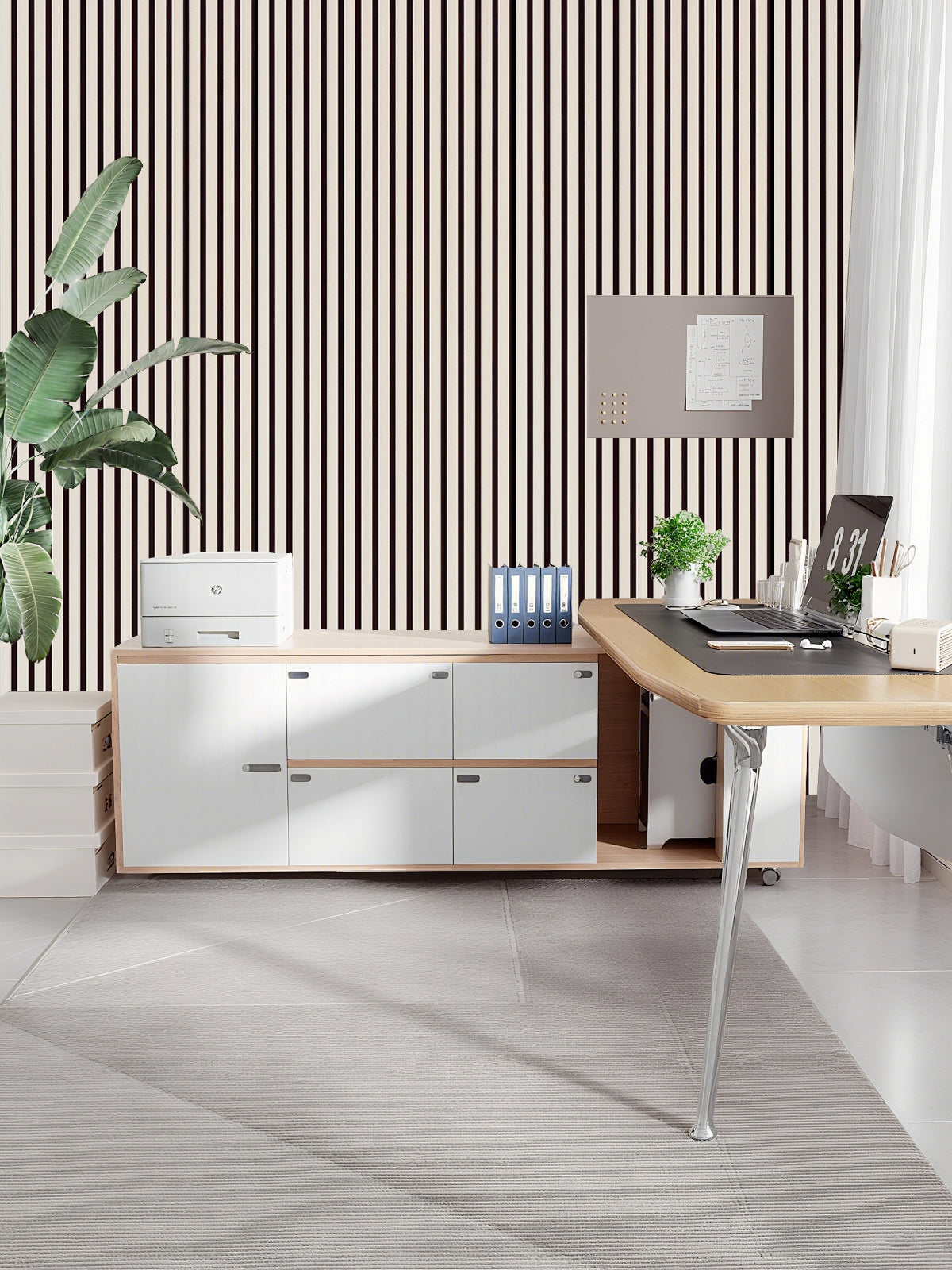Akustikpaneel Premium Kiesel – Filz Schwarz 244 × 60 cm