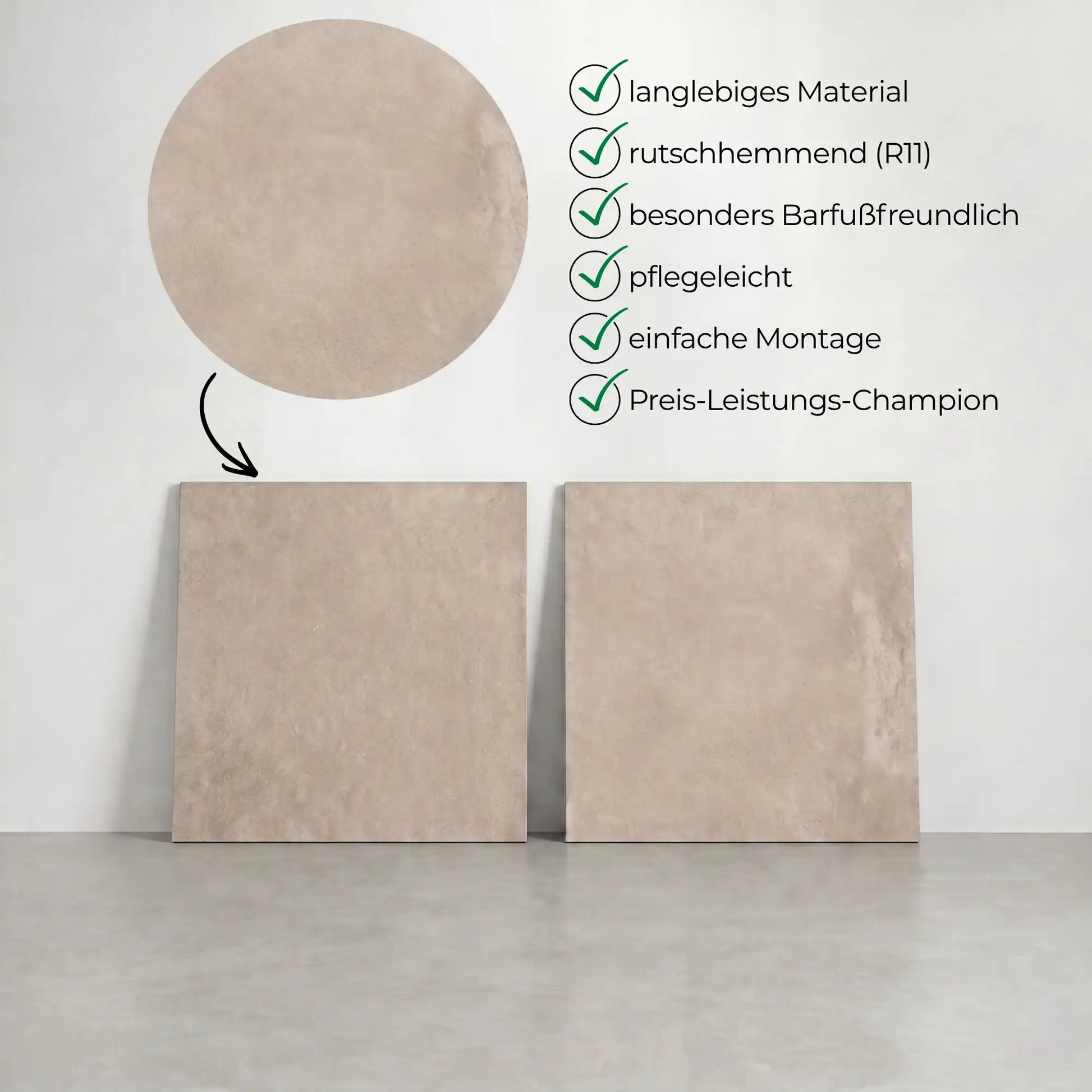 Extra Starke Terrassenplatte Light – 60×60×3 cm | Befahrbar & Hochbelastbar