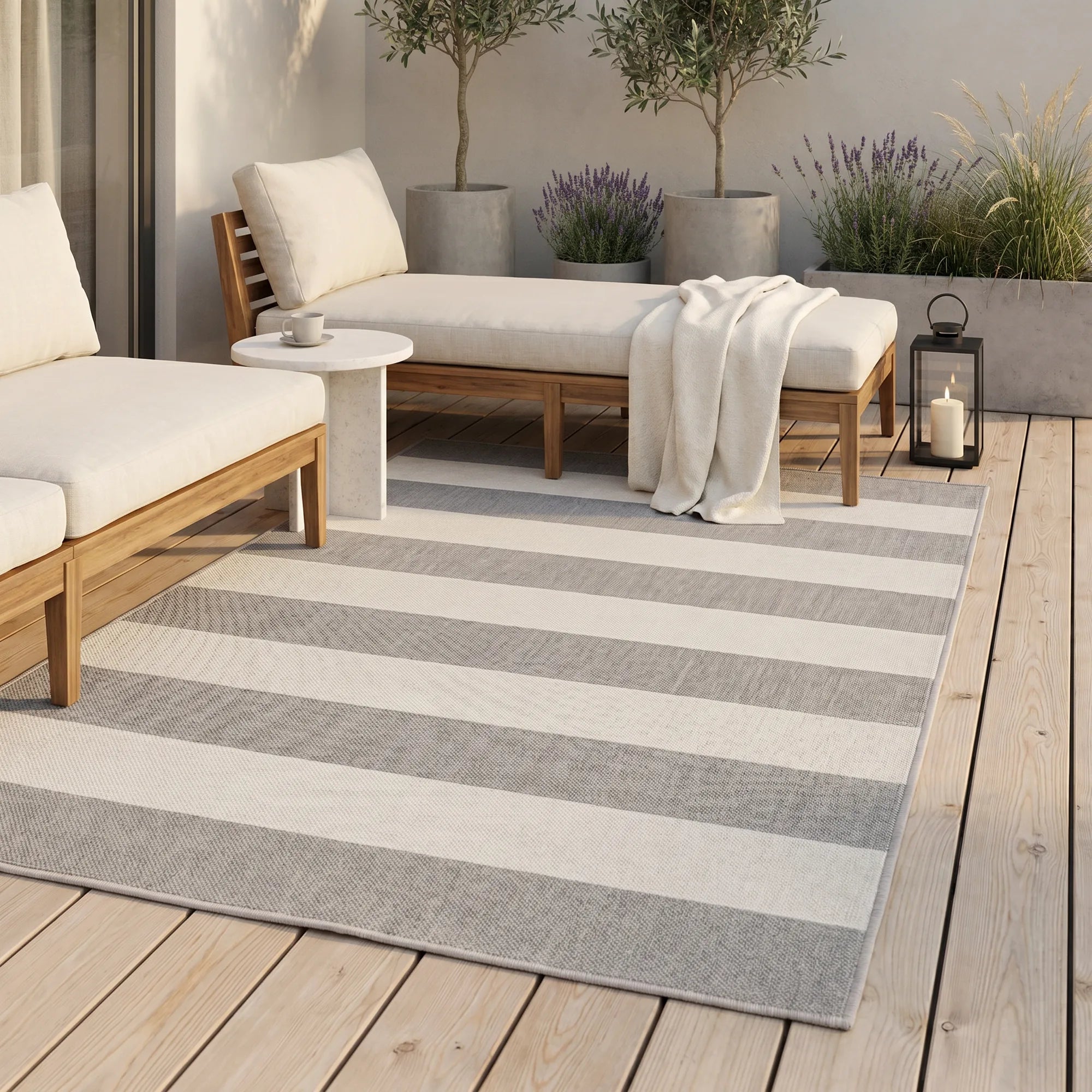 In- & Outdoor-Teppich Linear Grey waschbar