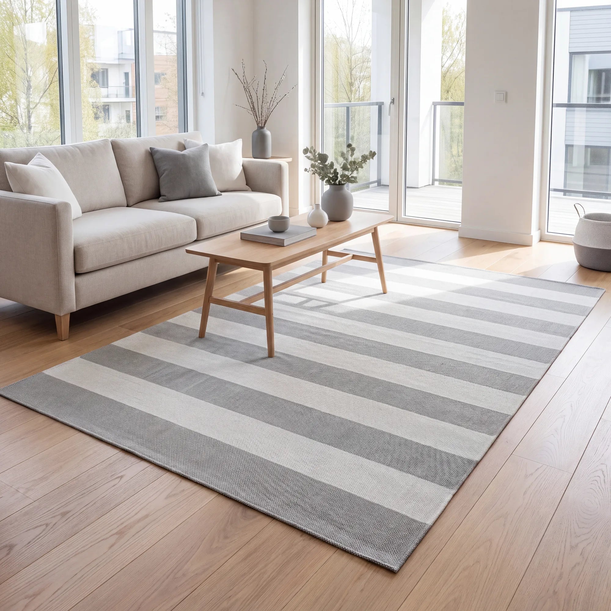 In- & Outdoor-Teppich Linear Grey waschbar