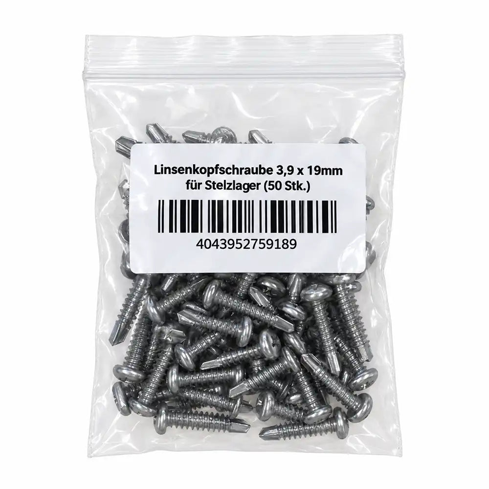 Linsenkopfschraube 3,9 x 19mm für Stelzager (50 Stk.)