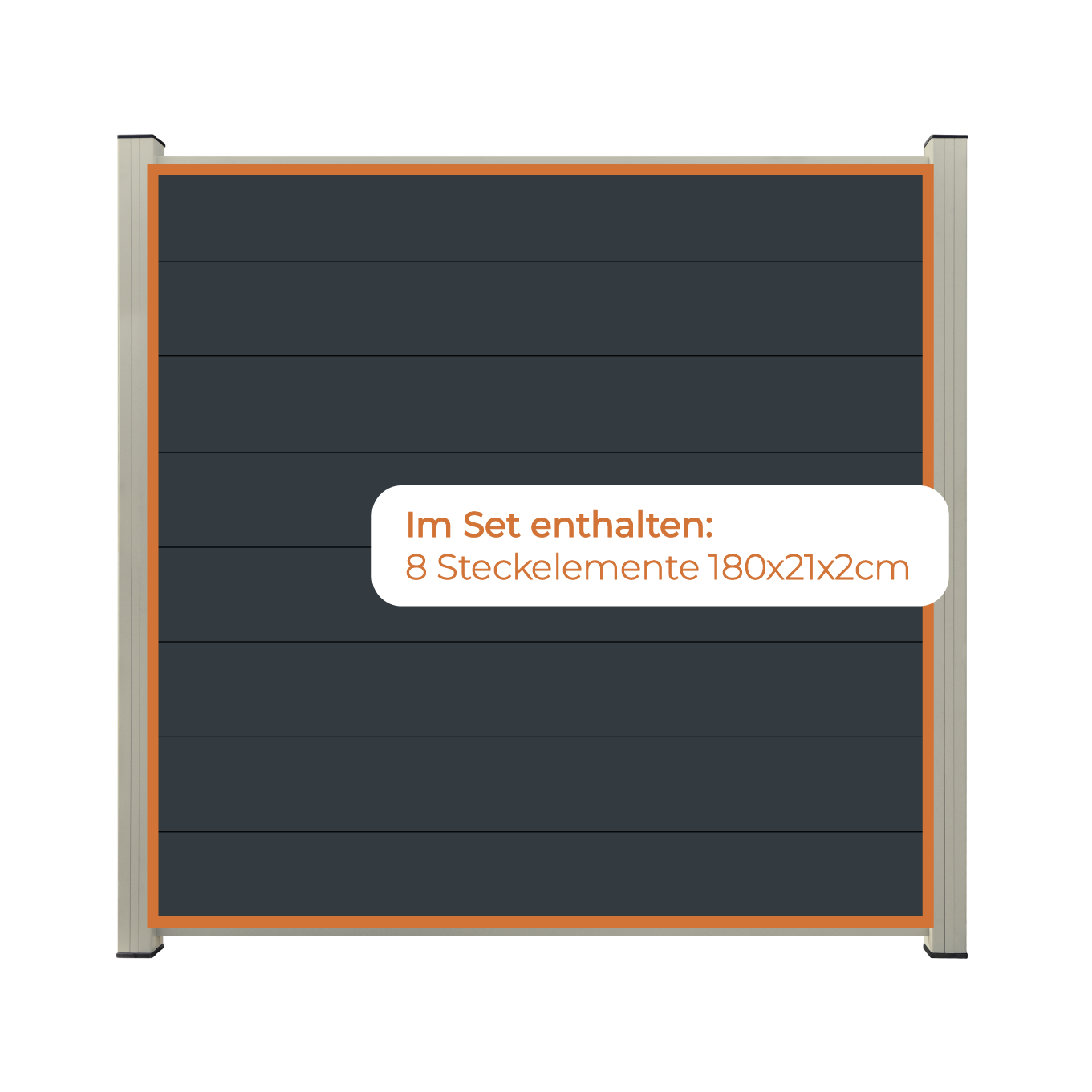 Aluminium Sichtschutzzaun MARIO Anthrazit