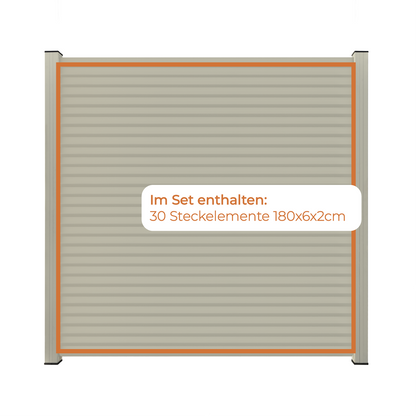 Aluminium Sichtschutzzaun Rhombus MARIO Seidengrau