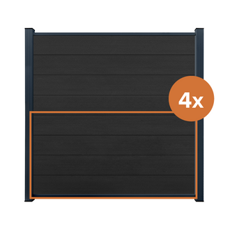ModuLine Zaunfeld ENZO, Farbe Nero (4er Set)