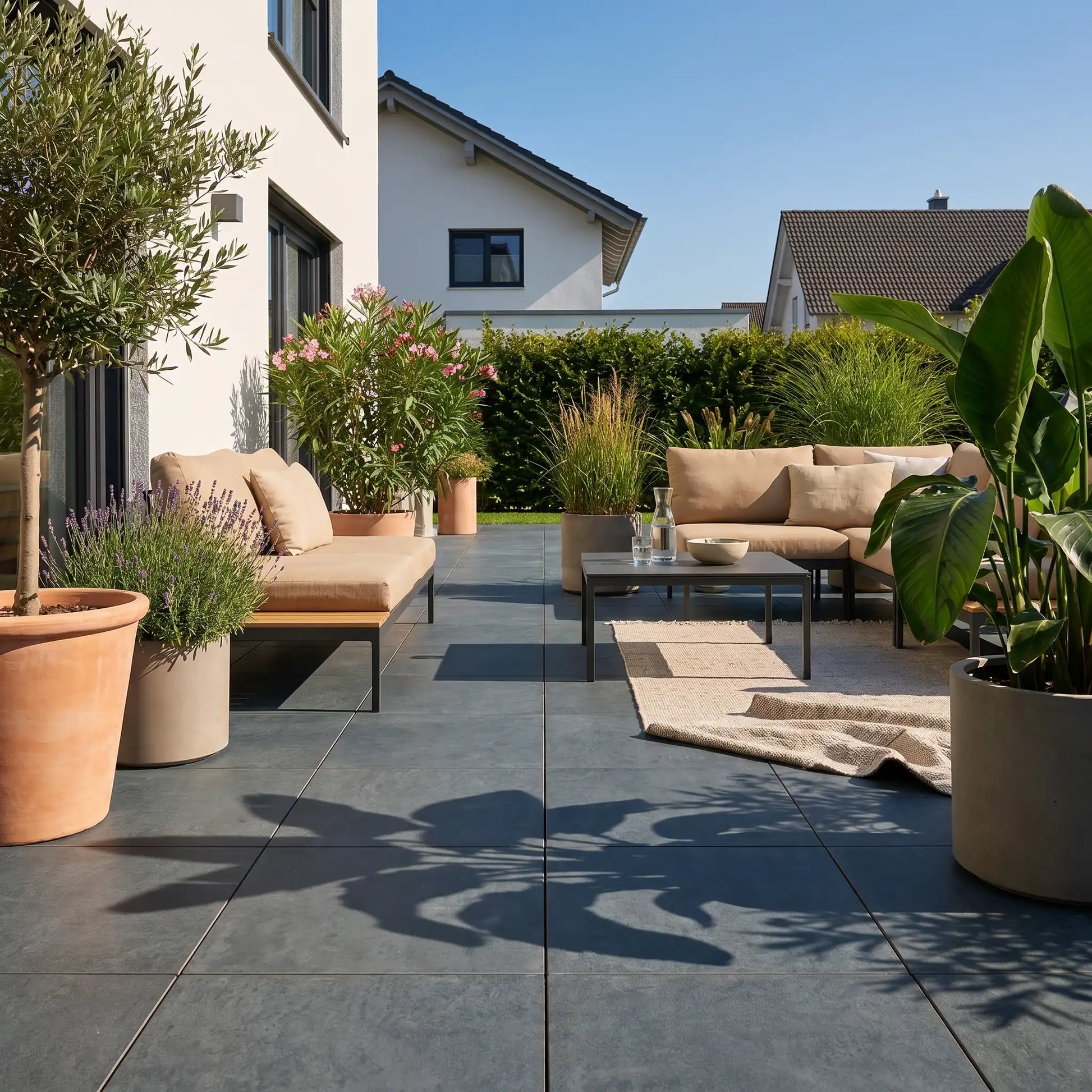Komplettpaket Terrassenplatte Nero 60x60x2cm