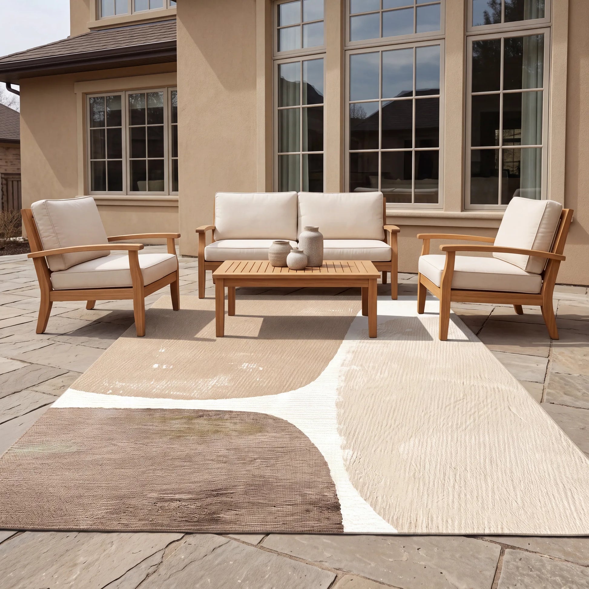 In- & Outdoor-Teppich Pebble Caramel waschbar