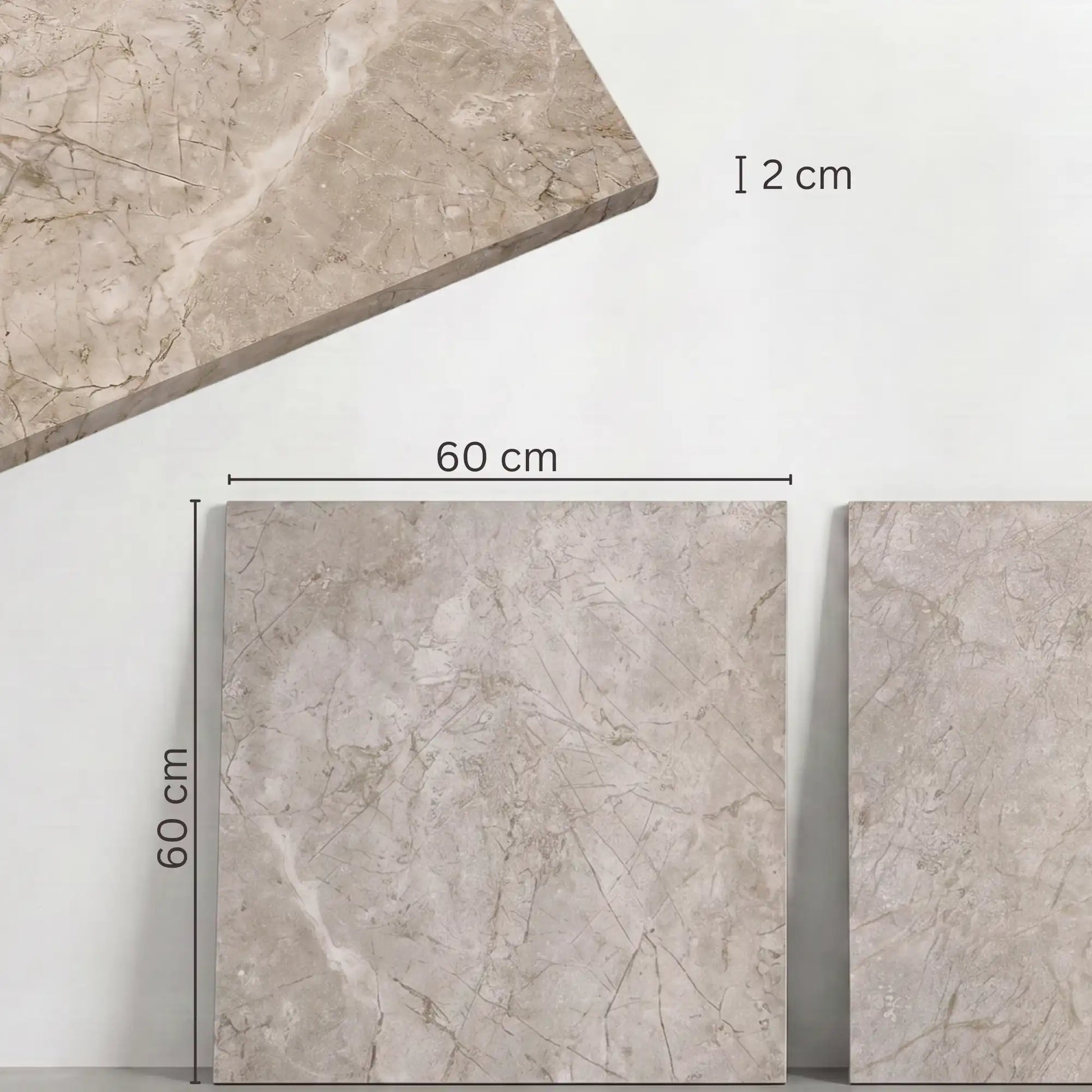Komplettpaket Terrassenplatte Quarz 60x60x2cm