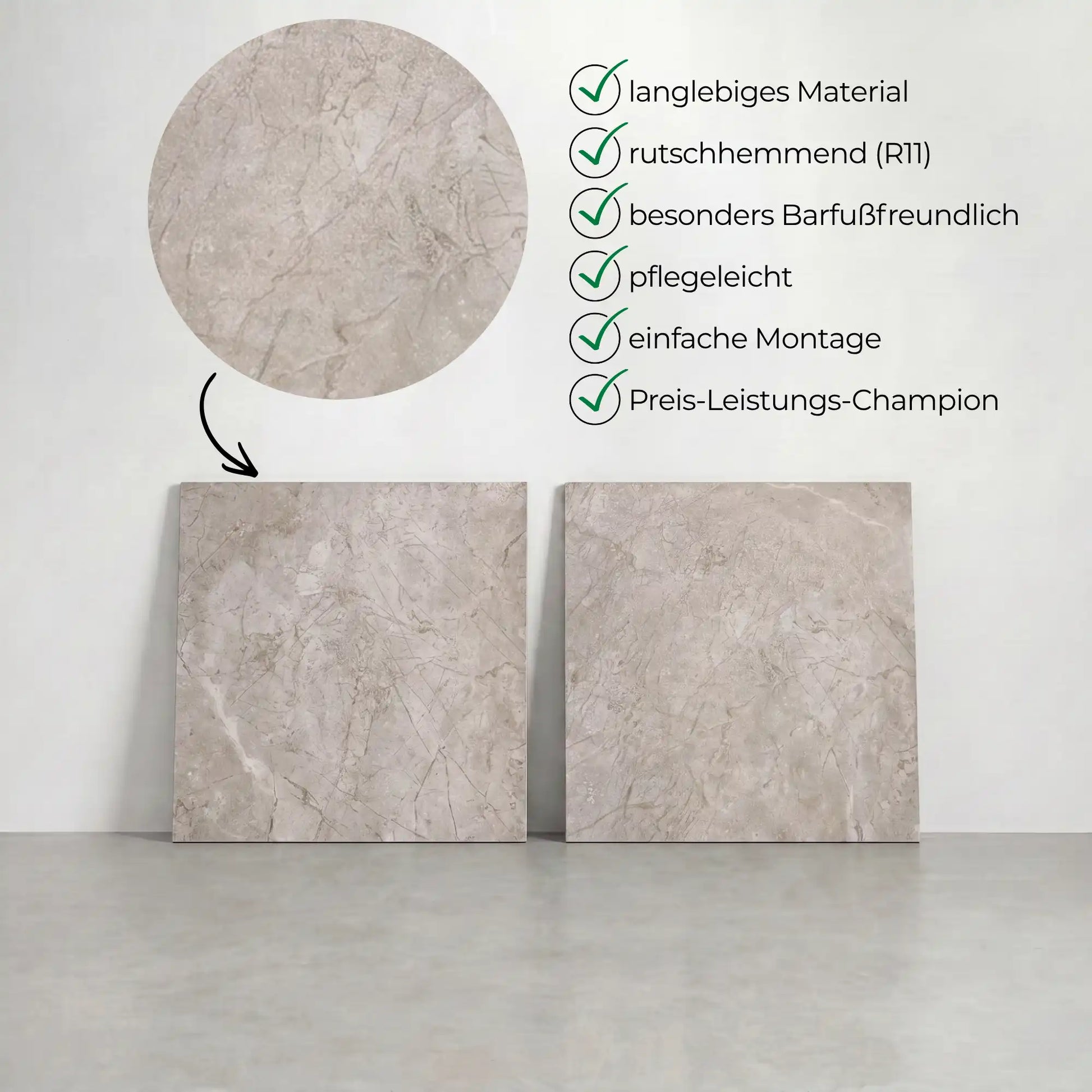 Komplettpaket Terrassenplatte Quarz 60x60x2cm