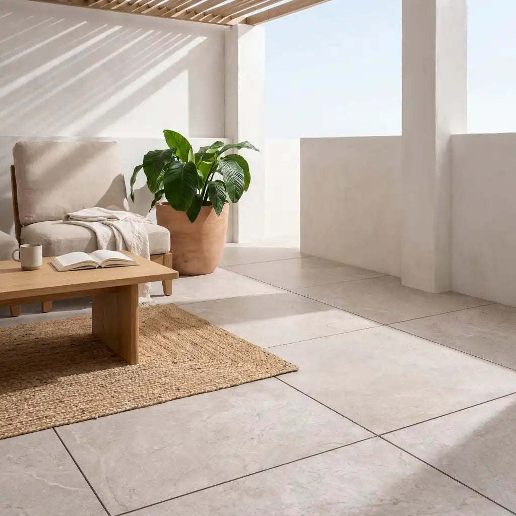 Komplettpaket Terrassenplatte Quarz 60x60x2cm