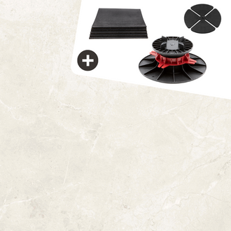 Komplettpaket Terrassenplatte Sand 60x60x2cm