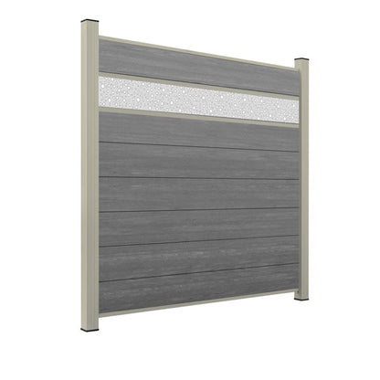 WPC Sichtschutzzaun ENZO Basalt - Style Seidengrau