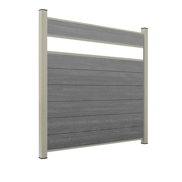 WPC Sichtschutzzaun ENZO Basalt - Style Seidengrau