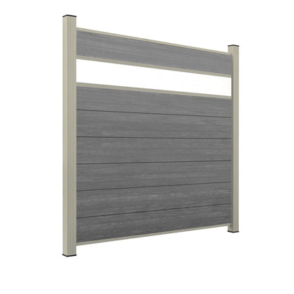 WPC Sichtschutzzaun ENZO Basalt - Style Seidengrau