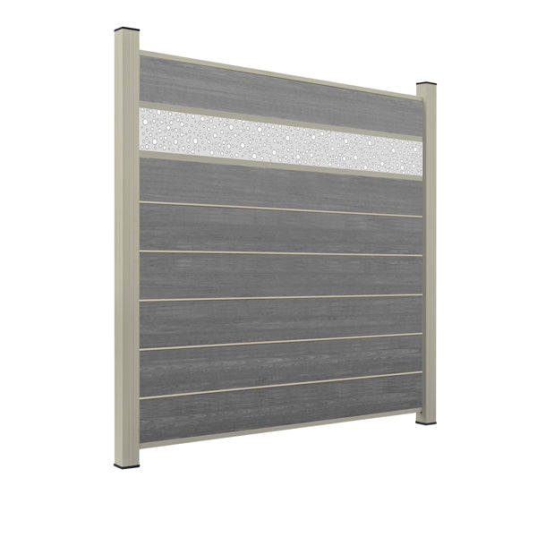 WPC Sichtschutzzaun ENZO Basalt - Style Seidengrau