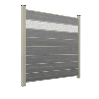 WPC Sichtschutzzaun ENZO Basalt - Style Seidengrau