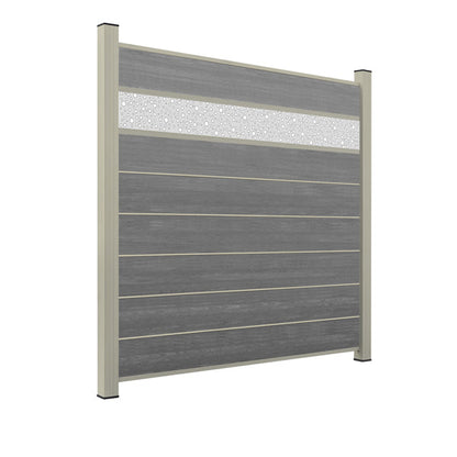 WPC Sichtschutzzaun ENZO Basalt - Style Seidengrau
