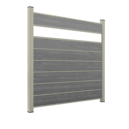 WPC Sichtschutzzaun ENZO Basalt - Style Seidengrau