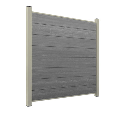 WPC Sichtschutzzaun ENZO Basalt - Standard Seidengrau