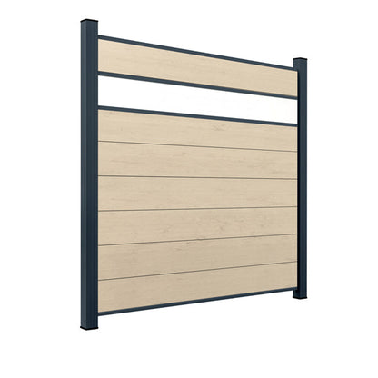 WPC Sichtschutzzaun ENZO Elfenbein - Style Anthrazit