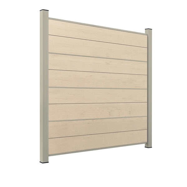 WPC Sichtschutzzaun ENZO Elfenbein - Design Seidengrau